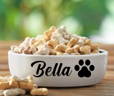 Kutyatál matrica egyedi névvel 