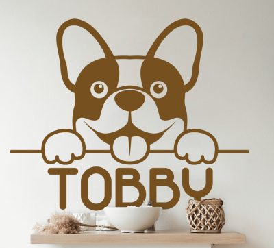 Kiskutyás matrica egyedi névvel