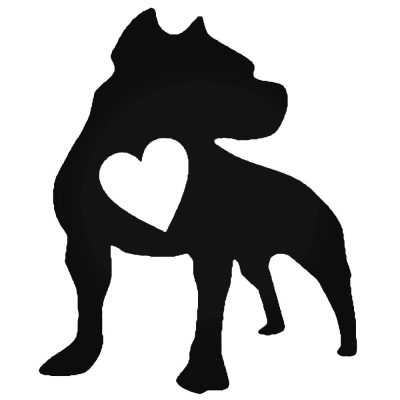 Pitbull szívvel "1" matrica