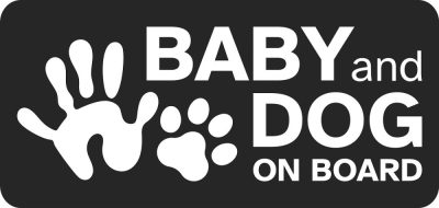Baby and Dog on Board matrica