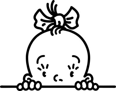 Figyelő kislány babay on board matrica