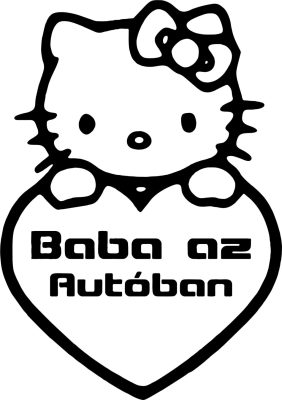 Hello Kitty Baba az autóban autómatrica