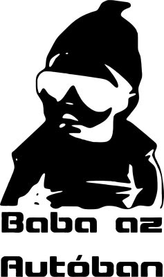 Vagány Baba az autóban autómatrica