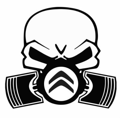 Citroen gázmaszk dekoráció