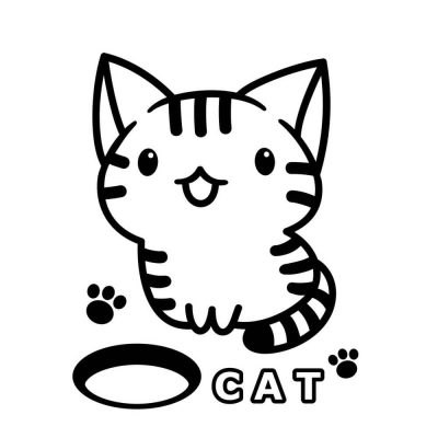 Macska tállal matrica