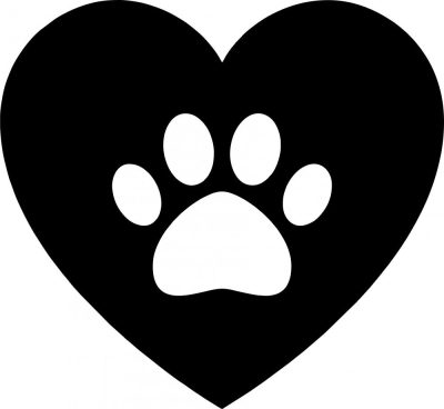 Kutyatappancs a szívben matrica