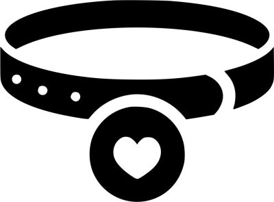 Szivecskés kutyanyakörv matrica