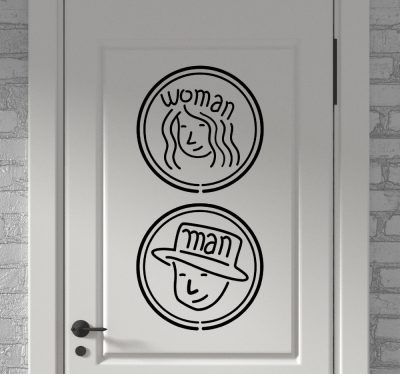 Díszes férfi női wc matrica