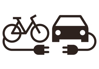 Bicikli és autó töltő piktogram matrica