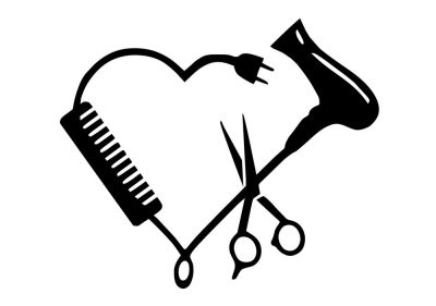 Szív fodrászat piktogram matrica