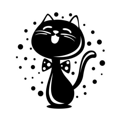 Nyakkendős macska matrica