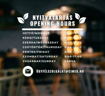 Prémium nyitvatartás matrica 1