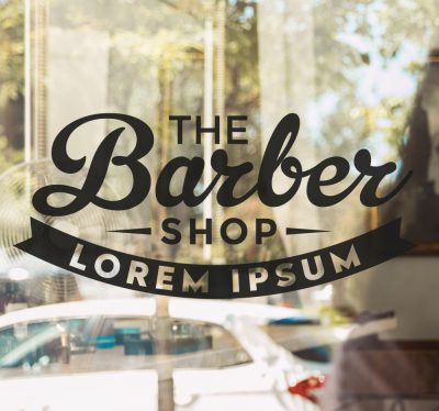 Barber Shop matrica egyedi névvel