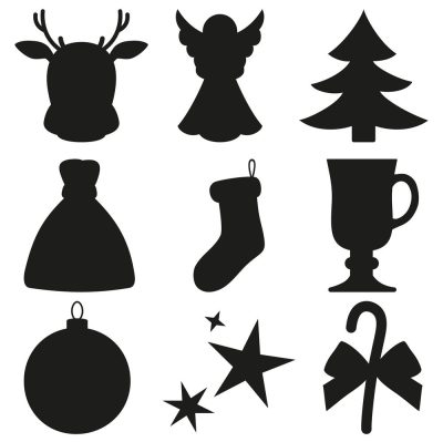 Karácsonyi díszek "15" szett Matrica (30 cm)