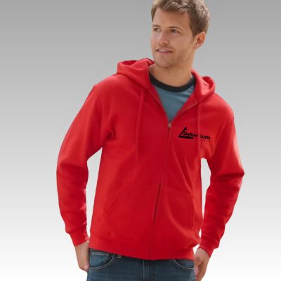 Férfi cipzáras pulóver logózva