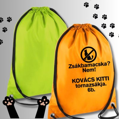 Tornazsák vízálló logózva/feliratozva