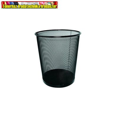 Papírkosár fekete fémhálós 12L