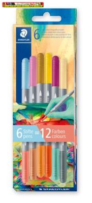 STAEDTLER® 3280 Rostirón készlet, 1/3 mm, kétvégű, kimosható, Multiverzum 2, 6db/cs