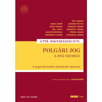 POLGÁRI JOG II/VI. - A jogi személy (2024)