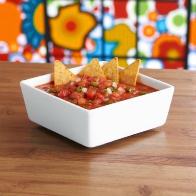 Porcelán kínáló tálka szögletes 100 ml 8x8x3,5 cm, 6 db-os csomag