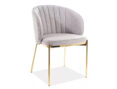 Prado Elegance Szövet Étkezőszék Szürke Arany Bordázott