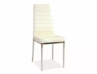 Signal H-261 Modern Műbőr Krém Étkezőszék Króm Vázzal