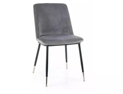 Jill Velvet Bársony Étkezőszék Szürke Fém Vázzal