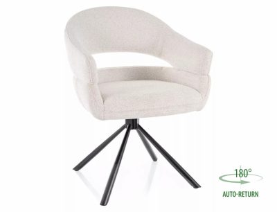 Borgo Raven Forgó Étkezőszék Bézs Szövet Fekete Vázzal