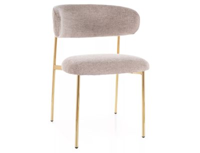 Elton Raven Étkezőszék Szövet Sötét Bézs Arany Vázzal