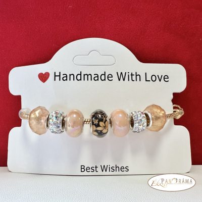 Pandorka karkötő, arany színű alapon - Beige