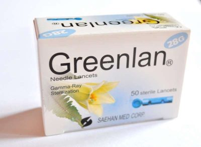 Ujjbegyszúró lándzsa Finetest 50 db 28G GREENLAN