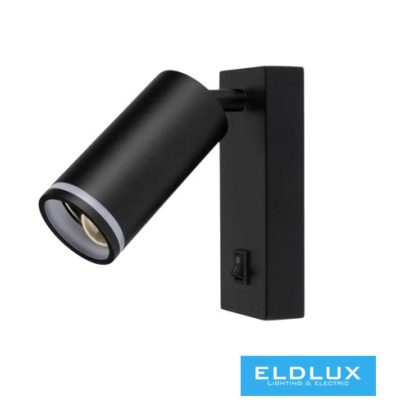 UNIVERSO Fali lámpa kapcsolóval 1xGU10 Max.35w IP20 Fekete 150x160mm 5 év