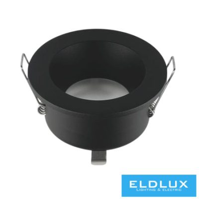 UNIVERSO Vízzárós süllyesztett lámpatest 1xPAR16 foglalat nélkül IP44 Fekete D85x54mm Kivágás:D65mm 5 év