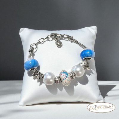 Pandorka karkötő, ezüst színű alapon - Blue