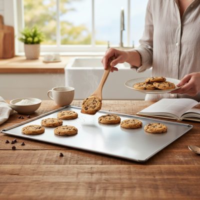 Alumínium sütőlap 48x34x0.5 cm – Lapos kivitel, alacsony peremmel