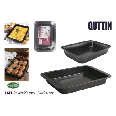 Quttin tapadásmentes sütőtepsi 2 részes szett 34X24+42X29CM és 0,5 mm vastag