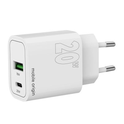 Mobile Origin MO12 - PD20W GaN fali töltő, 1xUSB-A + 1xUSB-C