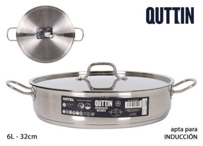 Quttin Hotel szeletsütő lábas fedővel 6,0 literes 32 cm-es átmérőjű indukciós - Spanyol edény