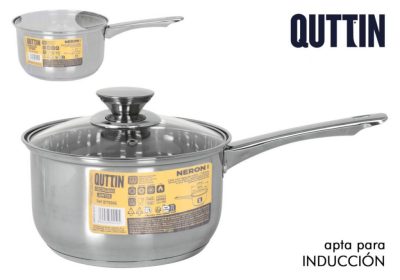 Quttin Neron nyeles lábas-gyorsforraló üveg fedővel 3 literes 18 cm-es átmérőjű indukciós - Spanyol edény
