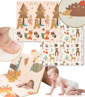 Kétoldalas összehajtható Baba szőnyeg 180 x 200 cm Erdei állatok