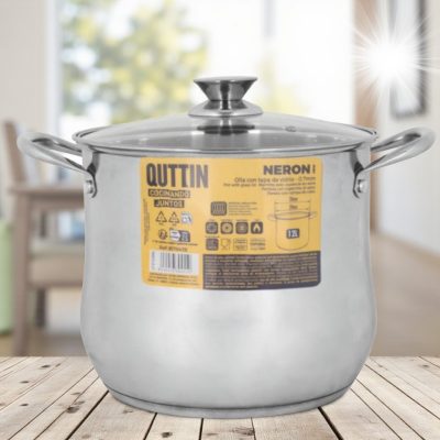 Quttin Neron fazék üveg fedővel 12 literes 26 cm-es átmérőjű indukciós - Spanyol edény