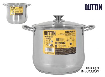Quttin Neron fazék üveg fedővel 14 literes 28 cm-es átmérőjű indukciós - Spanyol edény