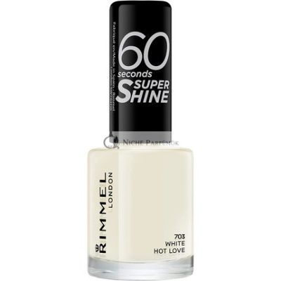 Rimmel London 60 Másodperc Szuper Fényű Körömlakk, 703 Fehér Forró Szerelem, 8ml