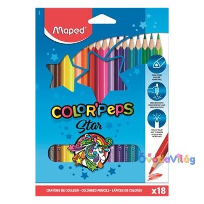 Színes ceruza készlet 18db-os MAPED "Color Peps" háromszögletű