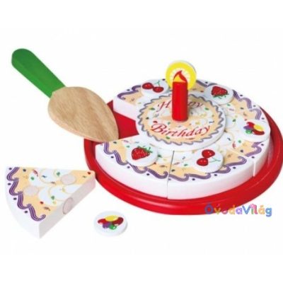 Torta papírdobozban szeletelős játék