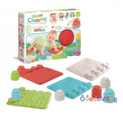 Soft Clemmy Készségfejlesztő játszószőnyeg puha építőkockákkal