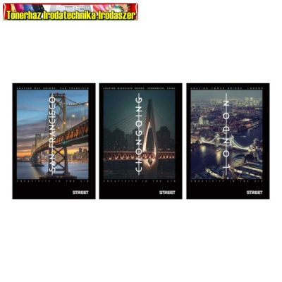 STREET BRIDGES A4, 50 lapos fehér papír 70g, kockás füzet (87-50)(87-32)