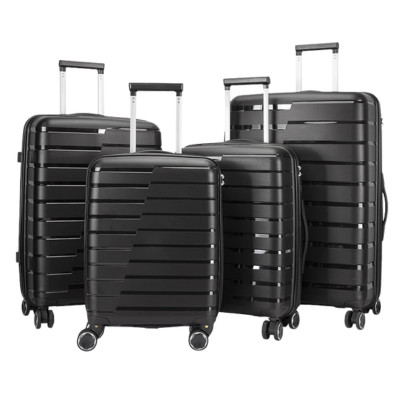 ViaGo fekete bőrönd szett