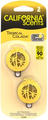 California Scents mini diffúzer TROPICAL COLADA 2 db-os autóillatosító 3 ml (4 db/doboz, 24/karton)