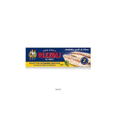 Rizzoli makrélafilé napraforgómagolajban, 180g